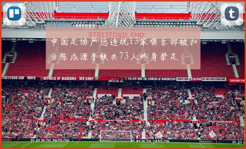 中国足协严惩违规13家俱乐部被扣分陈戌源李铁共73人终身禁足